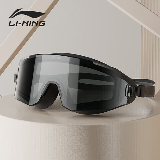 Li Ning (LI-NING) swimming goggles high-definition anti-fog large-frame swimming goggles adult unisex fashionable diving goggles 5367 black crystal 300 degrees