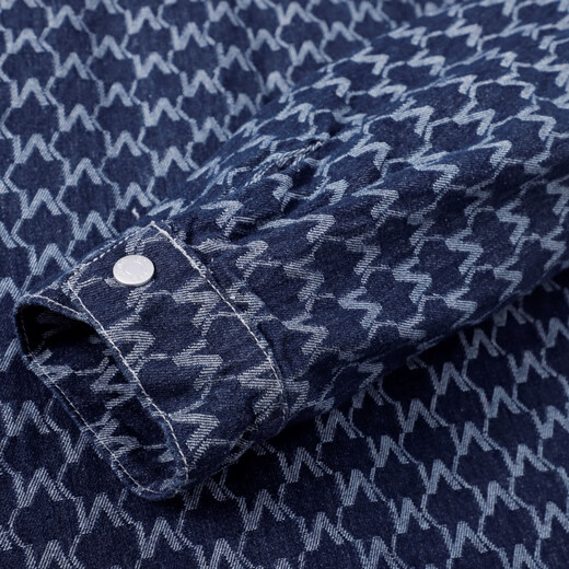 Charles Heart and Wang Churan's same style American retro all-over jacquard denim jacket men's hip-hop high street couple jacket L