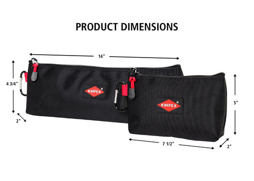 KNIPEX Tools 9K 00 80 179 US Zipper tool bag 2-pack, empty