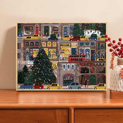 
MPPMCKgan Winter Light Christmas Digital Oil Painting Drawing Diy Filling Hand-painted Gift High Value Decorative Painting qx15843 30x40cm Thick solid wood inner frame Highlight pigment + professional oil painting Canvas + multiple paintings Paintbrush + wall hanging accessories