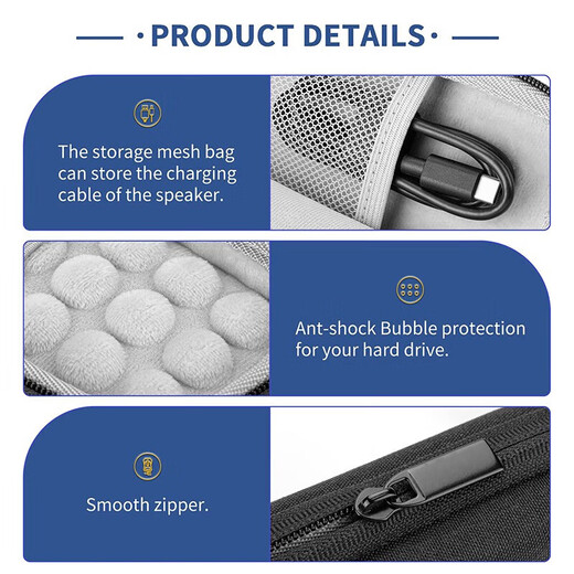 闪迪（SanDisk）移动固态硬盘保护包E30 E61 E81防震防摔收纳包保护套 便携硬盘包 E61至尊极速（卓越版|人手必备） 1TB专用硬壳防震包