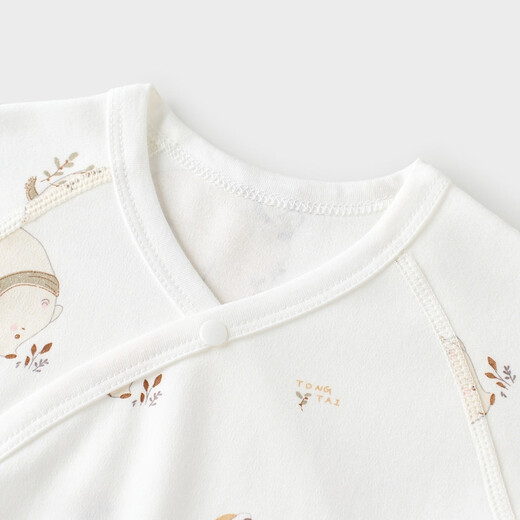 Tongtai (TONGTAI) baby jumpsuit spring and autumn pure cotton newborn clothes baby butterfly vest monk suit romper gray 59cm