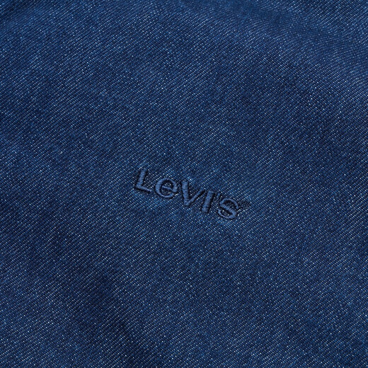 Levi's 25th Autumn and Winter New Style Couple's Fashionable Casual Loose Ribbed Stand Denim Down Jacket Blue M