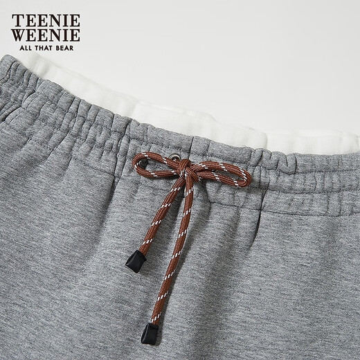 
Teenie Weenie Bear Women's Waiter Pants 2025 Autumn New Simple Temperament Comfortable Elastic Waist Shorts Dark Gray S