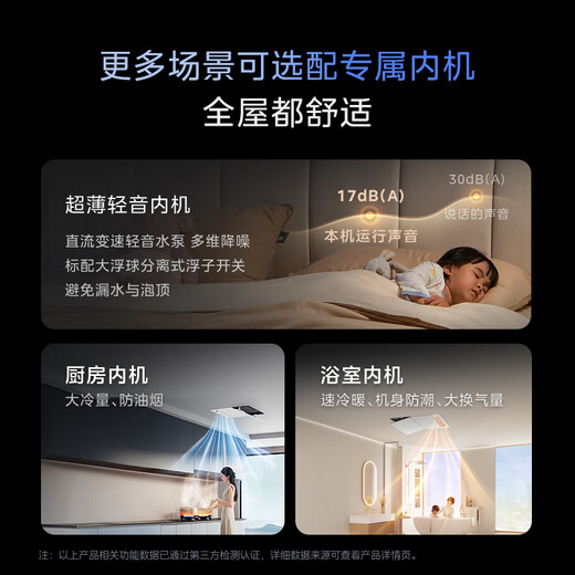Midea central air conditioner, one to four, Starlight Pro multi-split one to five, full DC variable frequency heating and cooling home air conditioner, one to three living room and bedroom, Starlight pro 7 hp, first-class energy efficiency 180, one to five, high-end model