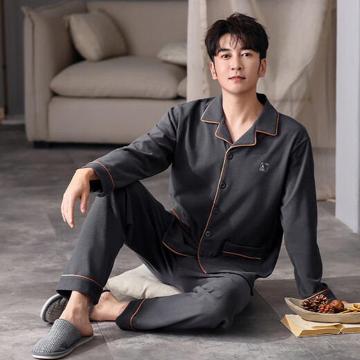 Langsha, бархатные пижамы, мужская весенне-осенняя утолщенная теплая мужская домашняя одежда с длинными рукавами и начесом, костюм большого размера