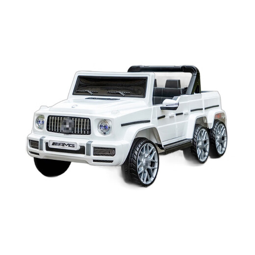SCHOLASTIC children's electric car can sit in a person's remote control car four-wheel six-wheel off-road Mercedes-Benz Big G Bao white single drive