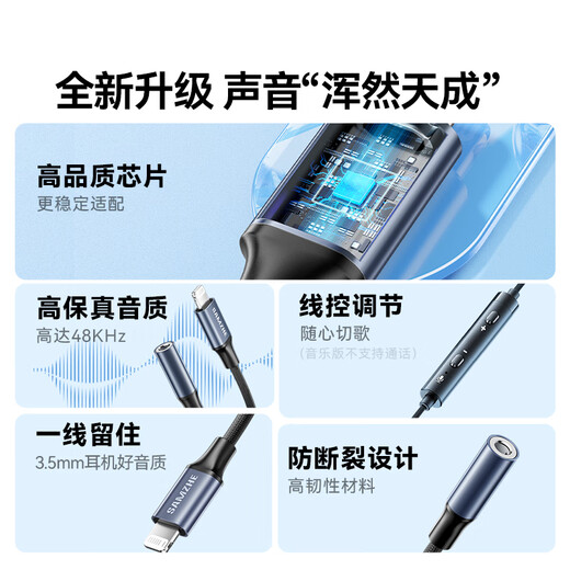 Shanze Apple-Kopfhörerkonverter Lightning auf 3,5-mm-Audiokabel, Kopfhörer-Konvertierungsstecker, geeignet für iPhone-Audiokonvertierungskabel LT352-B