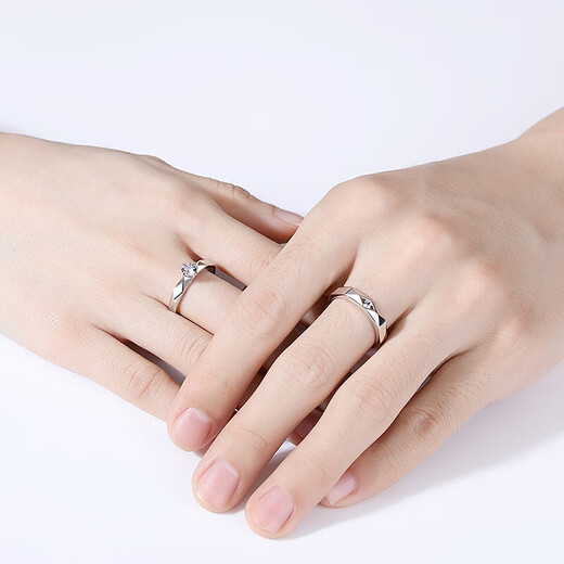 Couple rings, a pair of diamond-shaped simple commemorative gifts, a fashionable token of love for boyfriend and girlfriend, diamond-shaped ring for women, the opening is adjustable
