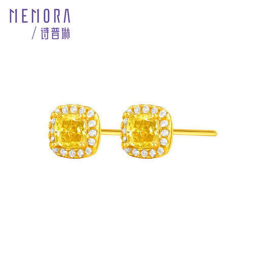 Shipulin K gold earrings, sugar cube earrings, self-worn as a birthday gift for girlfriend, 18K gold + zircon