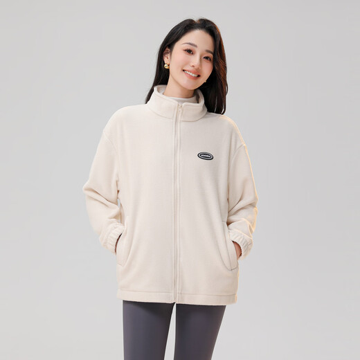 Snow Flying Jacket Women's Short Stand Collar Casual Wide Version 2025 Autumn and Winter Unisex Fleece Top Black XL