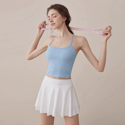 Bright dip sports bra women's new Pilates training fitness vest yoga wear can be worn outside running and cycling top bra navy blue M