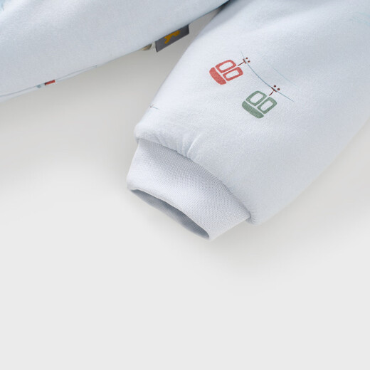 童泰（TONGTAI）婴儿连体衣冬季纯棉夹棉宝宝衣服儿童外出加厚连帽爬服蓝色80cm