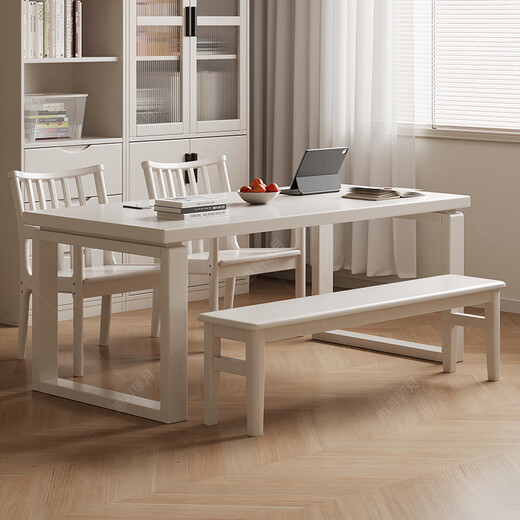 Huixun solid wood living room and study integrated large long desk home large board study table casual dining table to living room workbench black walnut color #large board table 140cm*90cm*75cm