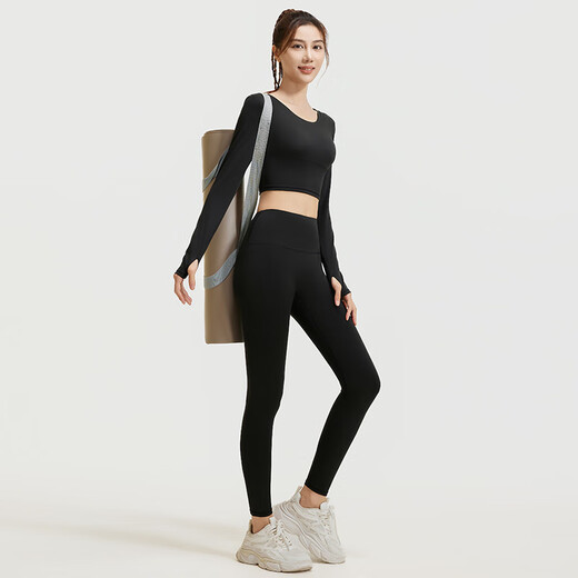 Victoria Traveler (Victoriatourist) Traje de yoga para mujeres Traje de deportes de otoño e invierno para mangas largas Traje de entrenamiento de Pilates para mujeres de secado rápido con almohadilla de seno