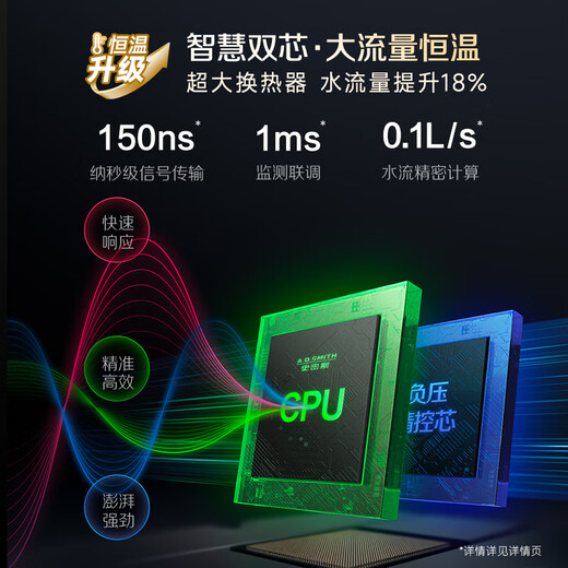 Smith (A.O.SMITH) 16 liters zero cold water gas water heater small fine steel EJ5Wi state subsidy supercharged large water volume constant temperature silent energy saving natural gas new product