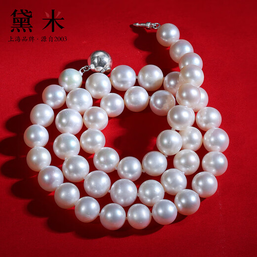 Demi S925 silver seedless freshwater pearl necklace 8.3-9.3mm 45cm round beads birthday gift for wife and mother