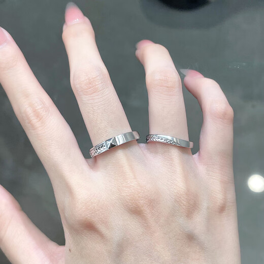 CHINA GOLD platinum solid living ring ear language image wheat ears couple about 7.07g