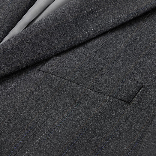 Seven Brand [Retro Stripe Three-Piece Set] Suit Set with Vest Men's 2025 Autumn New Style Glass Neck Suit [Retro Stripe Three-Piece Set] Charcoal Gray 44 (B44)