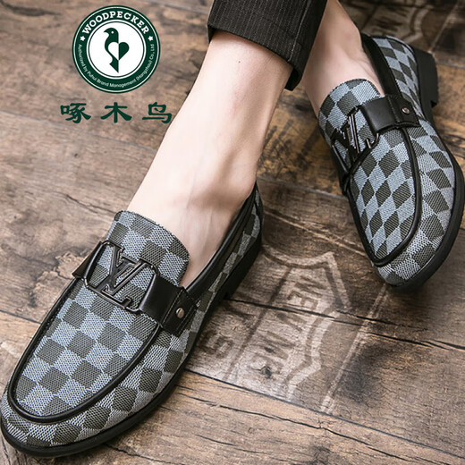 Woodpecker High-End-Beanie-Schuhe neuer Stil für Männer Britisch-Business für Männer, die weiche Lederschuhe pointe Friseur vielseitig 9759-9 Brown 38 Aufnahme von Lederschuhen Größe