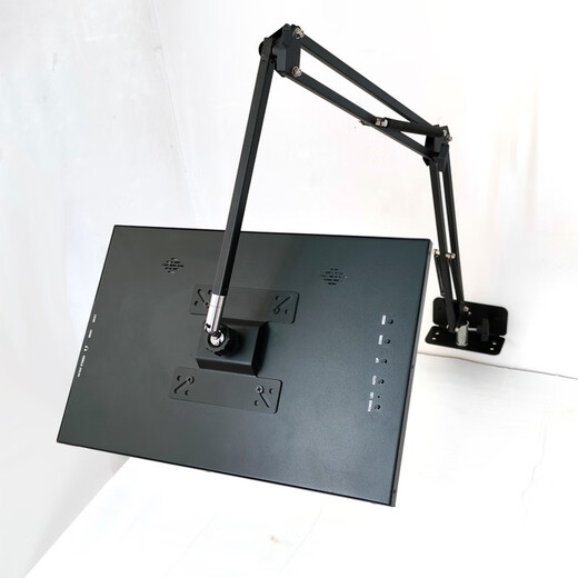 Luxury cube wall-mounted tablet stand desktop punch-hole folding cantilever mobile phone tablet ipad 15-inch portable display wall-mounted_three-section arm_black_extra large pull clip