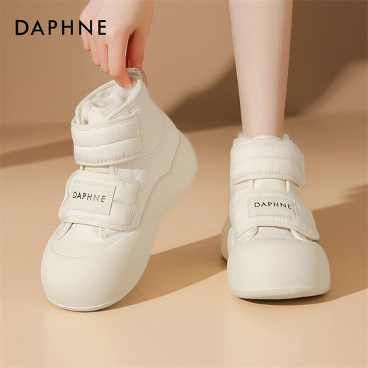 Daphne velvet thickened cotton shoes snow boots winter women's bread shoes snow cotton 4023607099 beige 38
