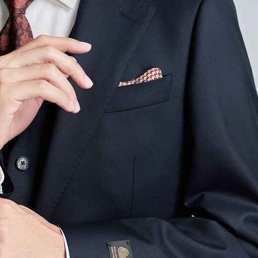 Angel Bird Business Formal Suit (Top) Men's Straight Single Slit Wool Suit KEBB253032U Navy Blue 54B