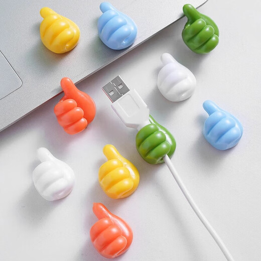 Storage supplies, data cable storage, network cable storage, charging cable socket holder, nail-free clips for hanging on the wall, no punching hooks - random colors - 8 pcs