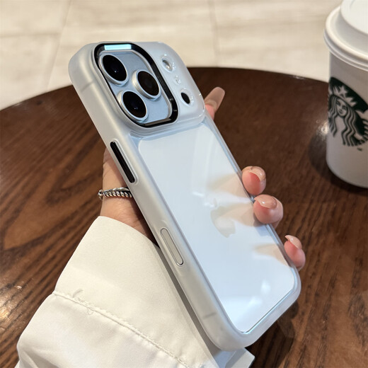 Yuning is suitable for Apple 17promax mobile phone case, new iPhone17 protective cover, transparent 17Air high-end anti-fall 17pro silicone soft-sided hard case for men and women, transparent white, high-transparent back panel-silicone soft-sided anti-fall iPhone 17 Pro Max