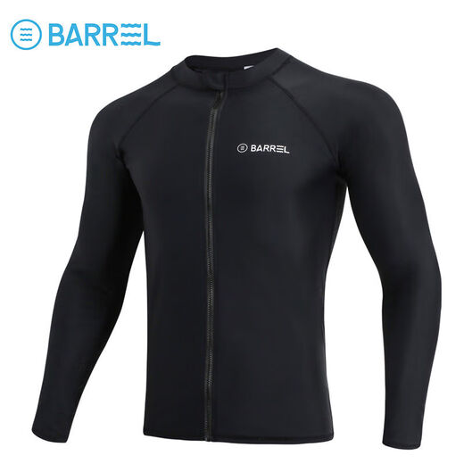Barrel swimsuit men's surf suit split quick-drying tight-fitting wetsuit long-sleeved trousers direct-selling jellyfish snorkeling suit men's black cardigan M