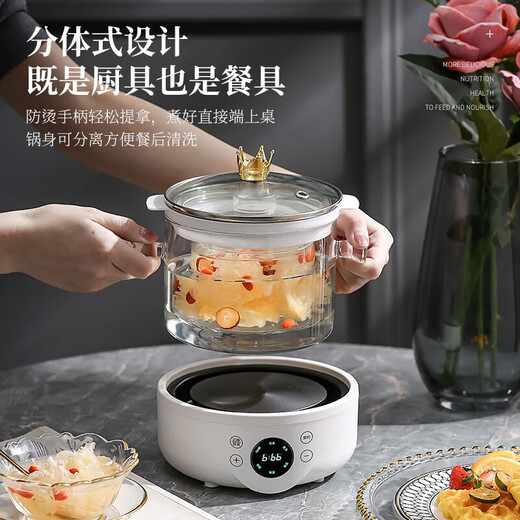 Kangmao Health Pot Fully Automatic Thickened Glass Frying Chinese Medicine Pot Office Household Multifunctional Intelligent Appointment Insulation Tea Maker Electric Kettle Soup Cooker Porridge Boil Water Platinum Fully Intelligent Model + Glass Teapot 1.5L + Glass Stew Pot 1.5L