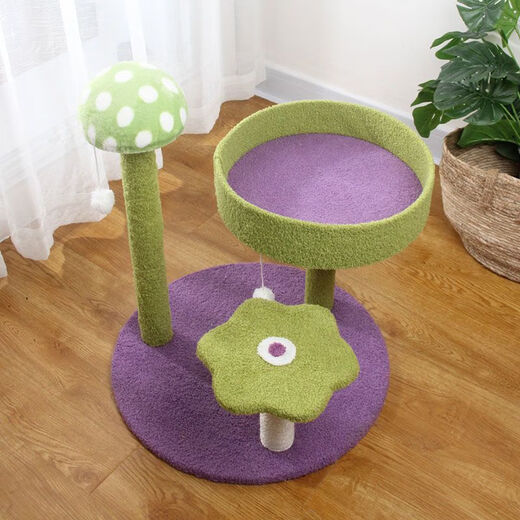 OYKTN猫爬架猫窝一体剑麻特价猫树别墅大型猫抓板玩具猫抓柱猫咪用品 三层绿色花瓣款（剑麻柱-超耐抓）