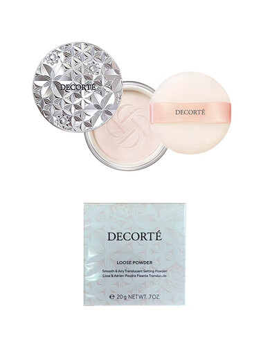 DECORTE Xin Yue Radiant Miracle Powder New version of makeup-setting and translucent long-lasting makeup loose powder Oil control invisible pores with puff 00# Pearlescent Skin 20g Natural and translucent