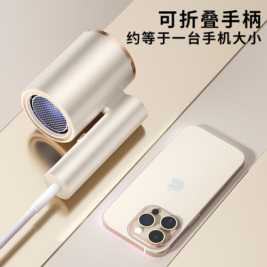 High-speed hair dryer, foldable dormitory hair dryer, home silent negative ion high-power non-harming hair constant temperature hair care barber shop hair dryer space gray 2000W powerful quick-drying + blue light negative ions