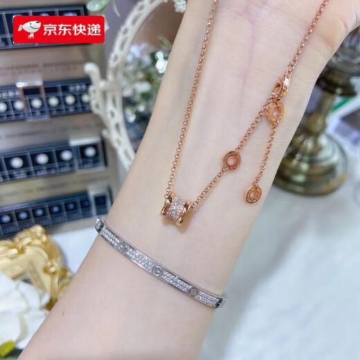 Quan Yin Quality 18K Gold Waist Pendant 18K Rose Gold Necklace AU750 Color Gold Clavicle Chain Chinese Valentine's Day Free 18K Rose