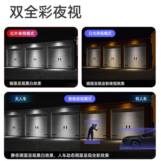 海康威视（HIKVISION）无线wifi监控摄像头 家用室内外双500万像素360度无死角带夜视 防尘防水手机远程监视器Q4PADM-W