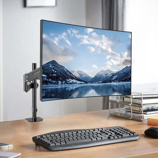 suptch通用显示器支架增高40cm立柱加长气压悬臂可倒挂升降旋转桌面底座 加高40cm立柱_气压臂升级款