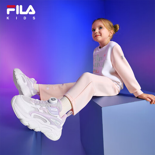 FILA斐乐儿童跑步鞋2025年秋季男女童小童旋钮扣运动鞋子火星