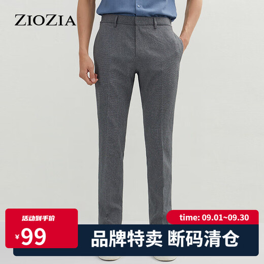 ZIOZIA's Breathable Casual Pants Men's Spring and Summer Korean Style Straight Slim Pants ZPP12401 Gray 74/165/74A
