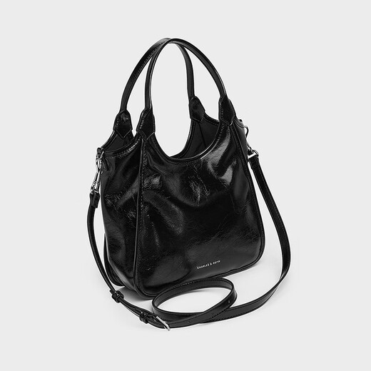 CHARLES/KEITH25 autumn new product simple portable tote cabbage basket bag Chinese Valentine's gift CK2-30782659 Noir black S