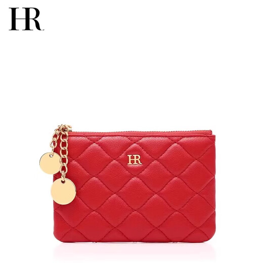 Helena Helena Coin Purse 2024 New Fashion Clutch Bag Versatile Casual Diamond Zipper Wallet Women's Trendy Red.
