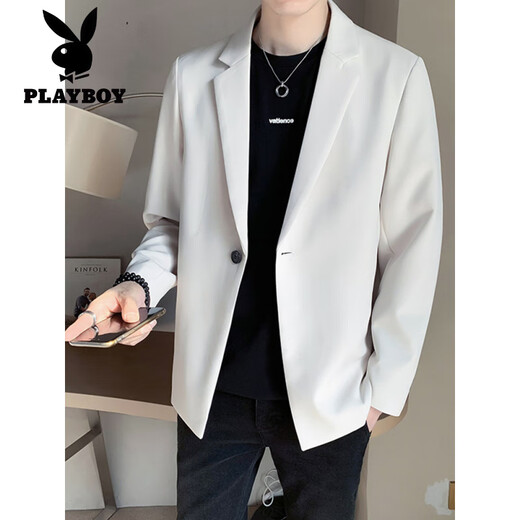 Playboy (Playboy) Jaqueta de traje de color caqui Spring para hombres 2025 Nuevo tops de la marca de moda masculina Traje primavera y chaqueta de otoño Black M