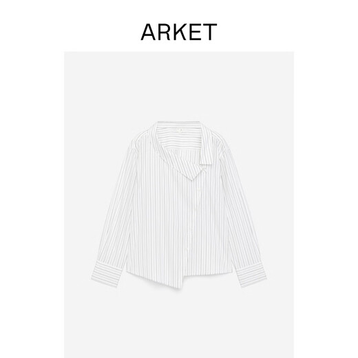 ARKET women's pure cotton long-sleeved asymmetrical shirt white autumn new style 1303565001 white XXS 155/76A 32