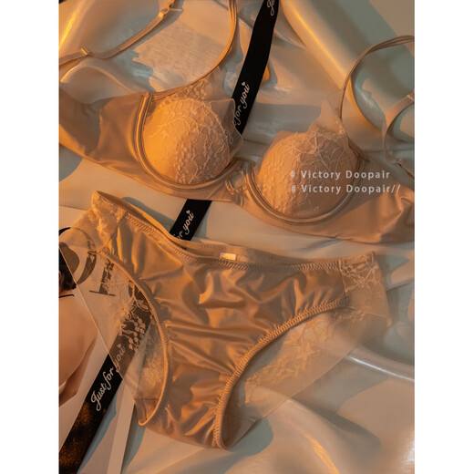 Victoria's style sexy secret French lace underwear for women with thin and small breasts, anti-sagging, large breasts, sexy bra set for gift giving, burgundy 85B 38