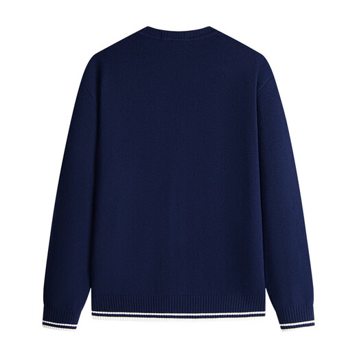 Navigare Italian small sailing cardigan men's 2025 spring and autumn new pure wool sweater cable sweater cardigan navy blue M