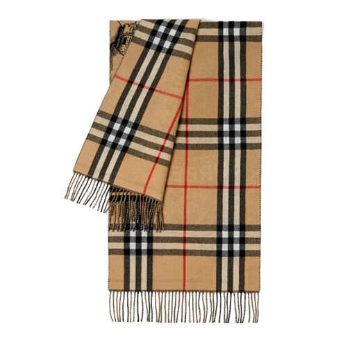 Burberry (BURBERRY) scarf equestrian knight logo double-sided cashmere jacquard yarn scarf men and women same scarf Christmas gift collection beige