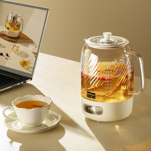 Nordic Wolang health pot 0 glue all-glass thermostatic pot 1.2L home office flower teapot electric ceramic stove tea maker stew pot integrated electric kettle