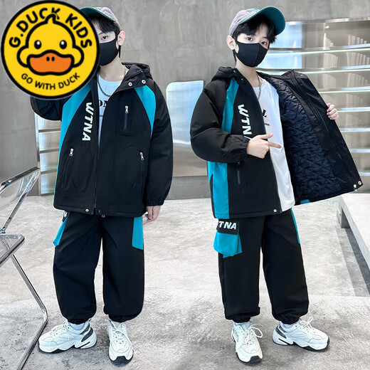 G.Duckkids Boys Suit осенью и зимняя хлопковая утолщенная детская куртка 2024 Новый Big Boys спортивная одежда