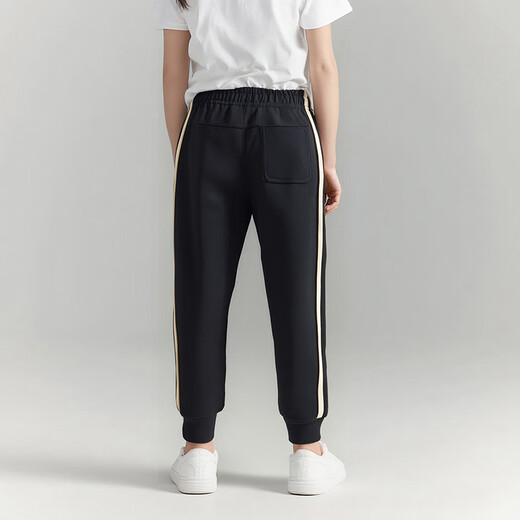 Adidas new children's sports suit outdoor casual jacket jacket trousers two-piece set black/gold 158