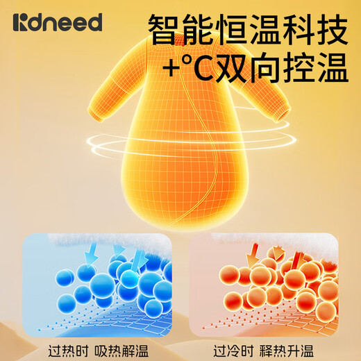 Kidsneed baby sleeping bag 1-3 years old infant anti-jump pure cotton pajamas autumn and winter anti-kicking quilt universal for all seasons thickened in winter 0-15 Barent Forest M size 9 months to 2 years old can be worn, height 65-85cm